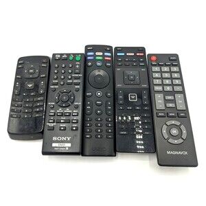 Untested lot of 5 Remotes TV, DVD and etc remotes - Magnavox, Sony, & Vizio